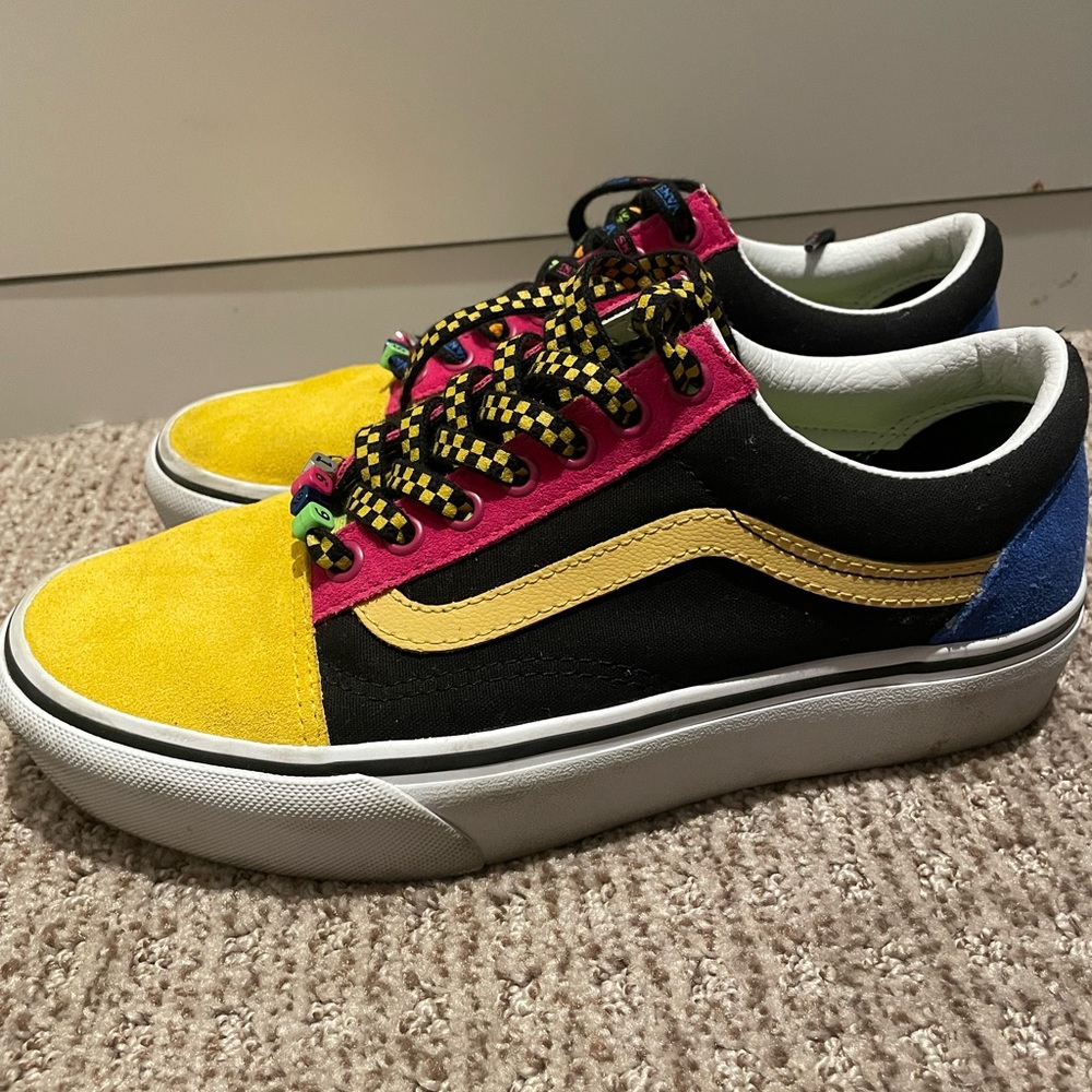 Multi Color platform vans. Size 8.5 Womens.
